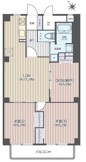 上板橋サンライトマンションAH棟3階　間取図